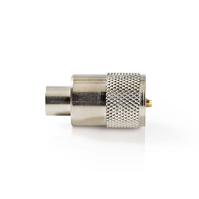 PL259-Connector RG58 Recht | Male | Vernikkeld | 50 Ohm | Soldeer | Diameter kabelinvoer: 6.0 mm | Metaal | Zilver