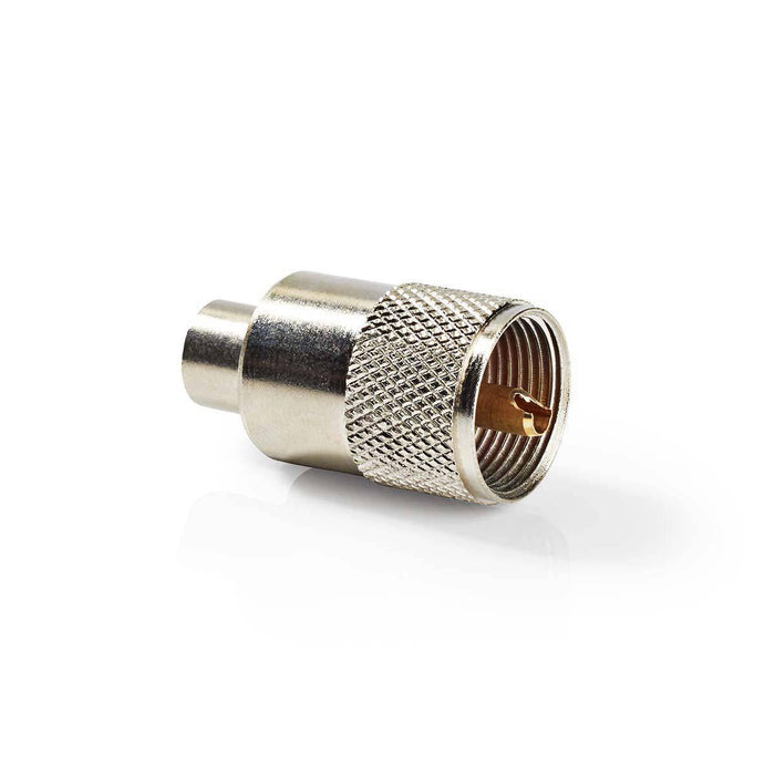 PL259-Connector RG58 Recht | Male | Vernikkeld | 50 Ohm | Soldeer | Diameter kabelinvoer: 6.0 mm | Metaal | Zilver