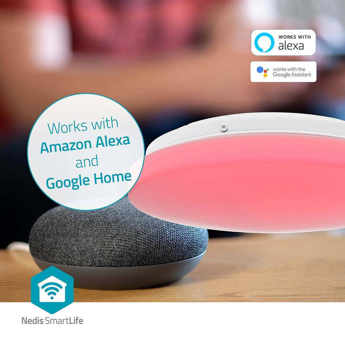 SmartLife plafondlamp compatibel met Amazon Alexa en Google Home, RGB-verlichting voor slimme bediening.