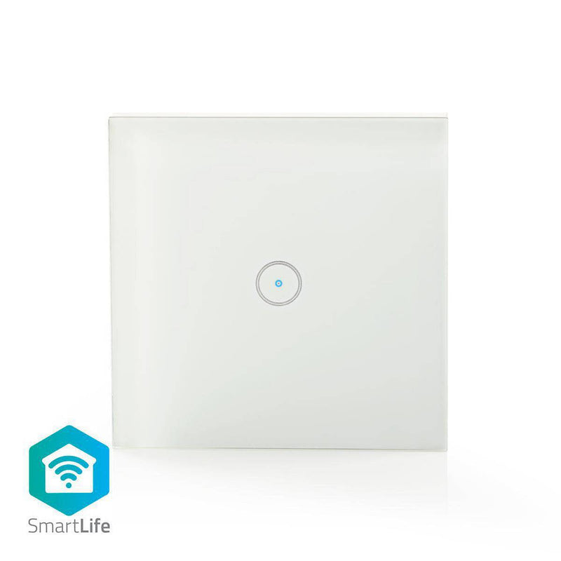 SmartLife Wandschakelaar Wi-Fi | Enkel | Muurmontage | 1000 W | Android™ / IOS | Glas | Wit