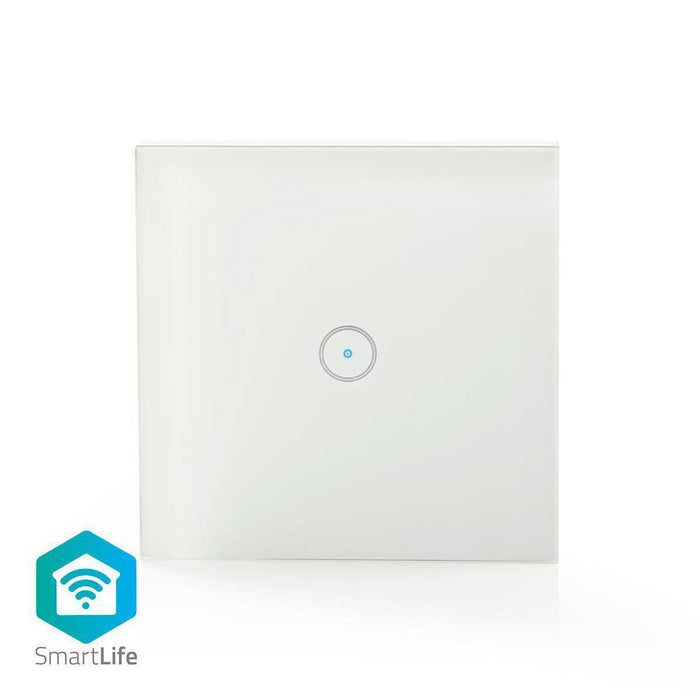 SmartLife Wandschakelaar Wi-Fi | Enkel | Muurmontage | 1000 W | Android™ / IOS | Glas | Wit