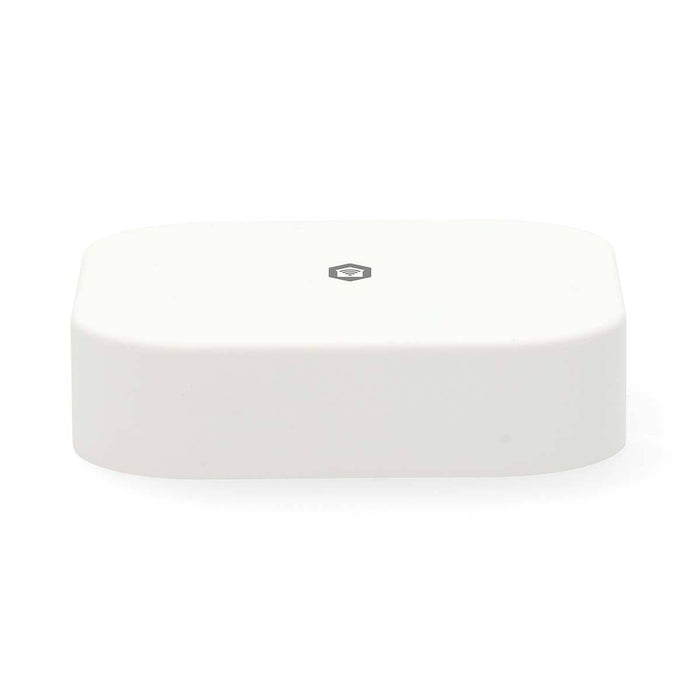 Compacte SmartLife Gateway Zigbee 3.0 in wit ontwerp, geschikt voor draadloze verbinding met maximaal 40 apparaten.